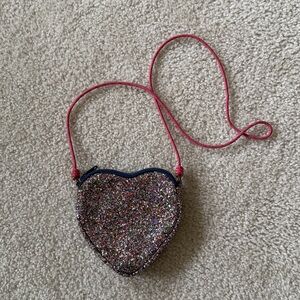 Excellent condition! Heart shaped glitter purse